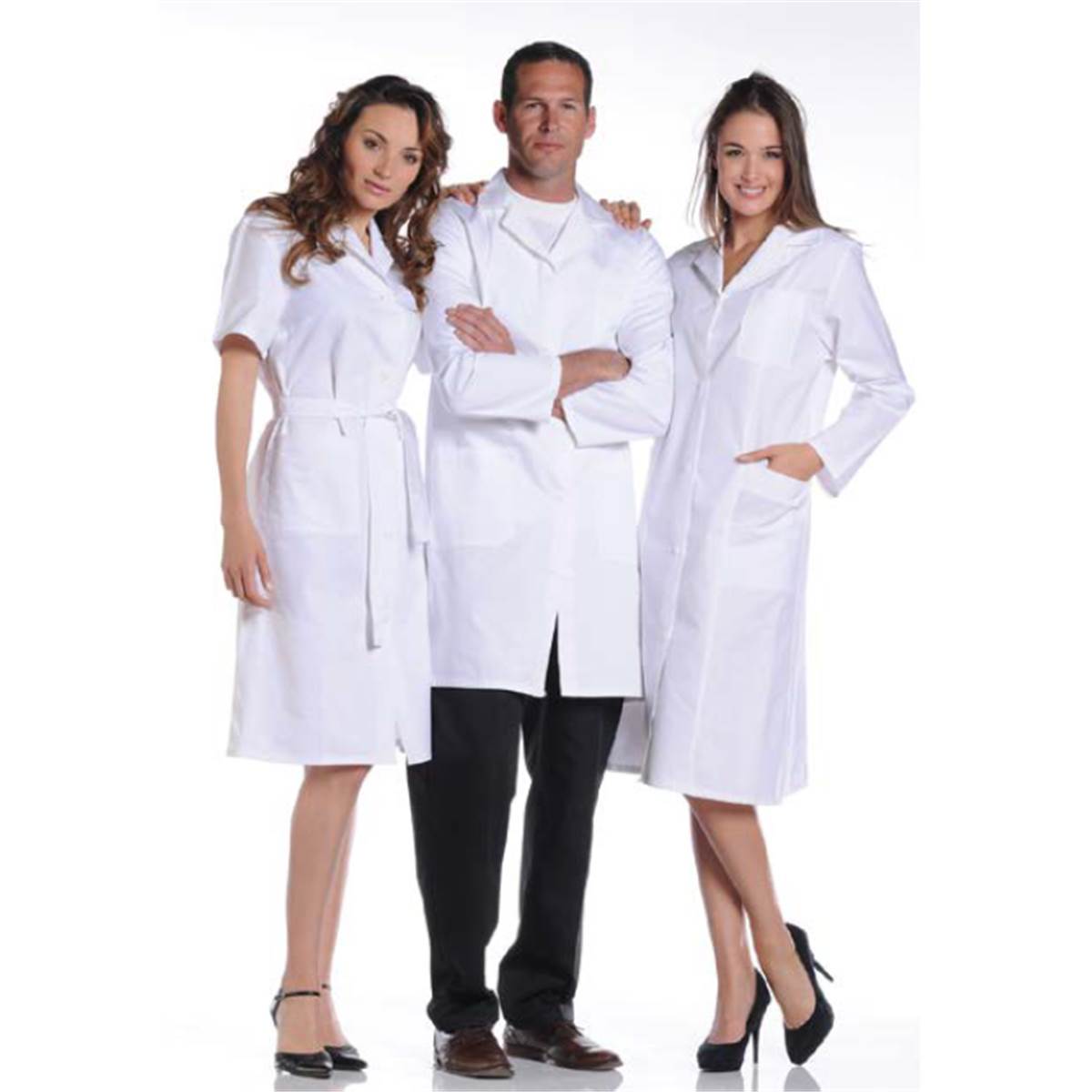 Blouse De Labo Unisexe – Manches Longues, Poches, Boutons – Pour Chimie, Hôpital, Industrie, Lycée (blanc)